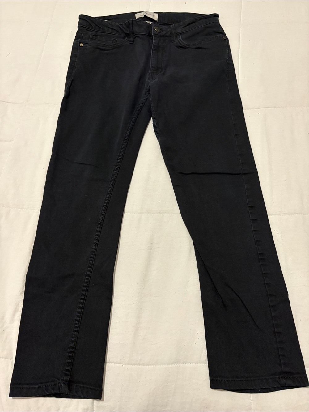 Calvin Klein Jeans Black Straight-Leg Women's Pants - Picture 1 of 4